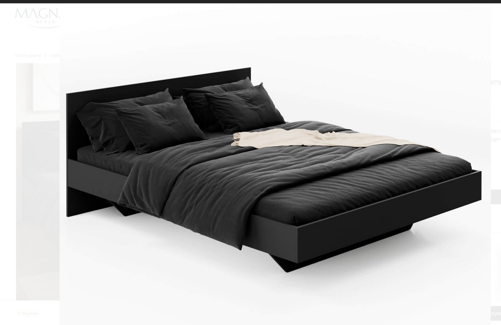 Letto Matrimoniale Fluttuante DM2 King Size 180x200 – Nero Assoluto (Rete Inclusa)