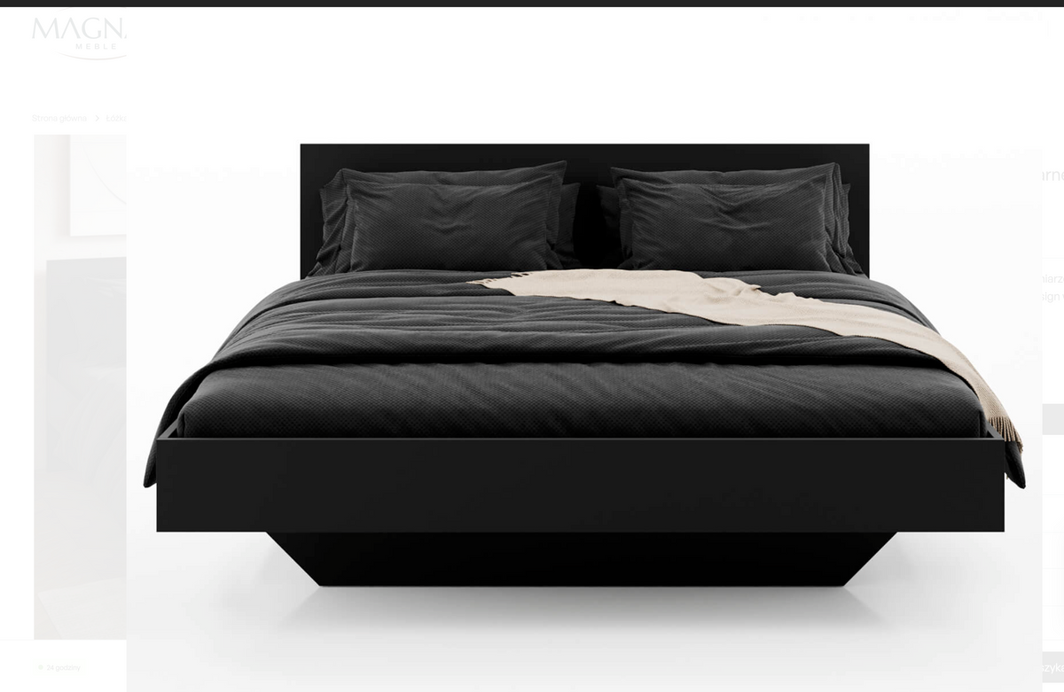 Letto Matrimoniale Fluttuante DM2 King Size 180x200 – Nero Assoluto (Rete Inclusa)