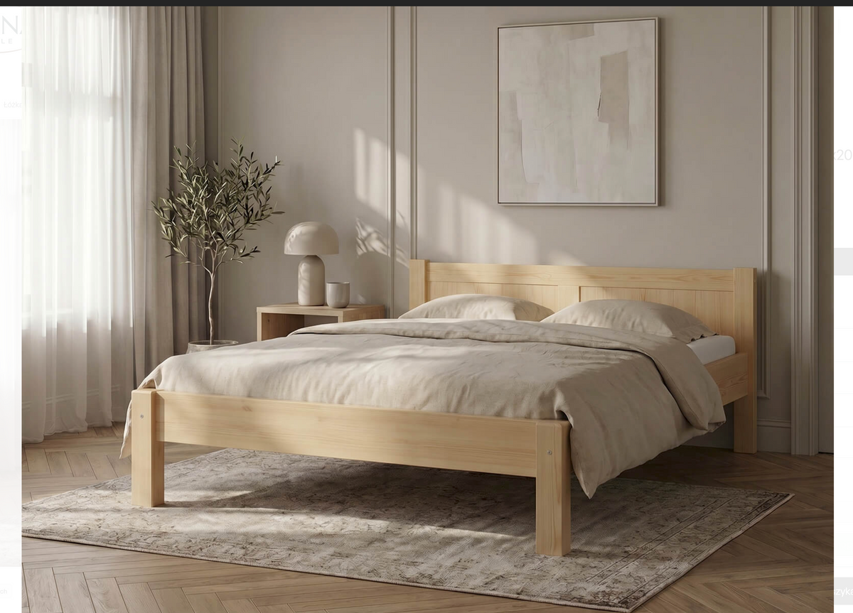 Doppelbett WIKTORIA King Size 180x200 – 100% massives Kiefernholz natur