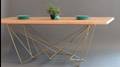 Tavolo di Design con Struttura Geometrica Oro - Modello S_05