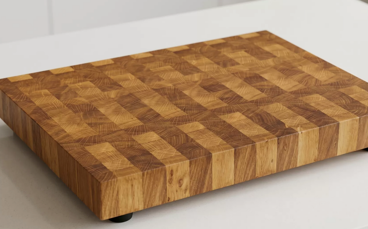 Tagliere Professionale in Legno di Testa di Rovere Massiccio