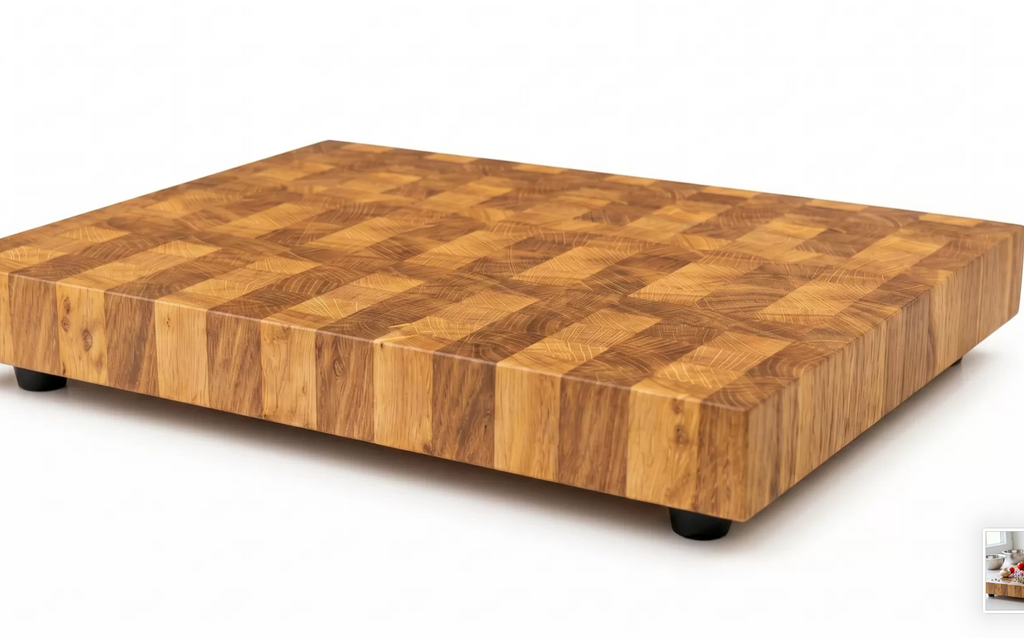 Tagliere Professionale in Legno di Testa di Rovere Massiccio