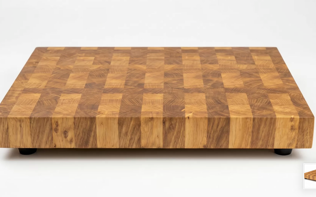 Tagliere Professionale in Legno di Testa di Rovere Massiccio