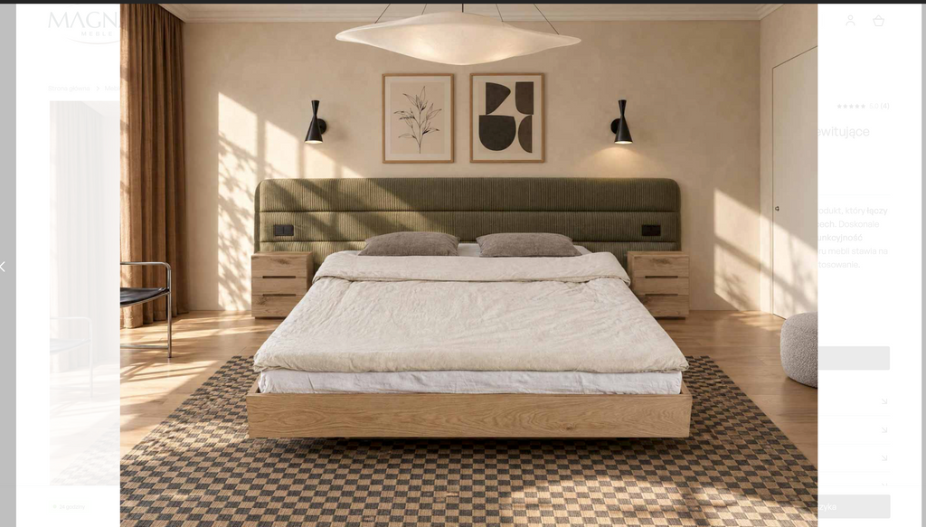 Letto Matrimoniale BERGAMO – Rovere Massiccio Naturale