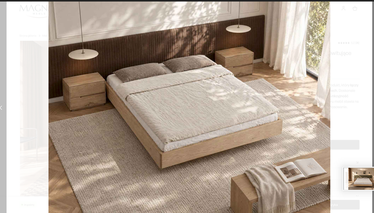 Letto Matrimoniale BERGAMO – Rovere Massiccio Naturale