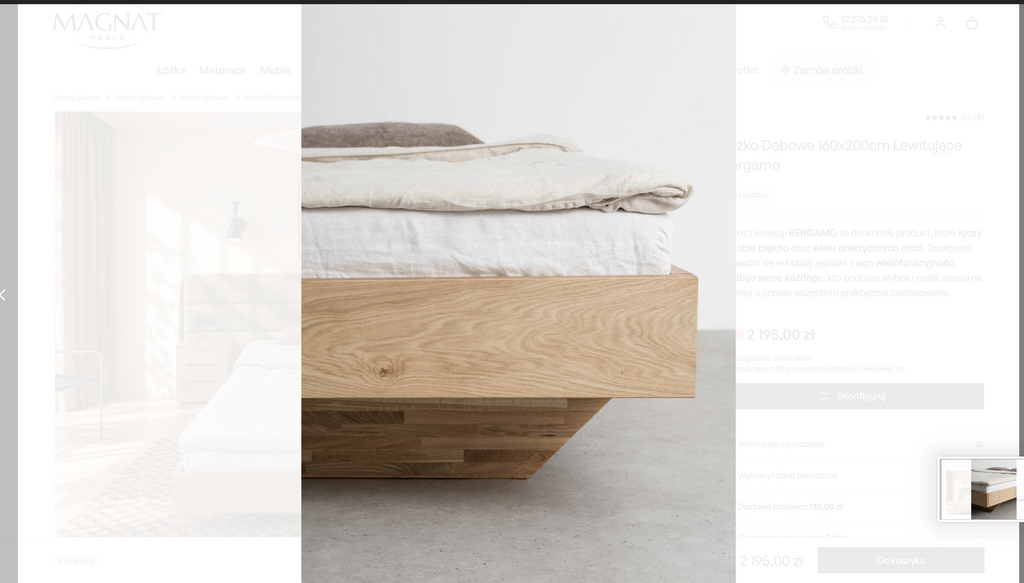 Letto Matrimoniale BERGAMO – Rovere Massiccio Naturale