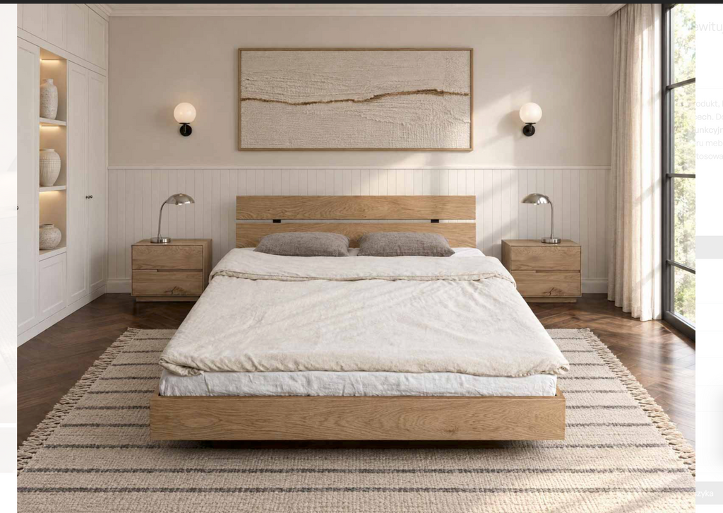 Letto Matrimoniale ROSSANO 160x200 – Rovere Massiccio Naturale
