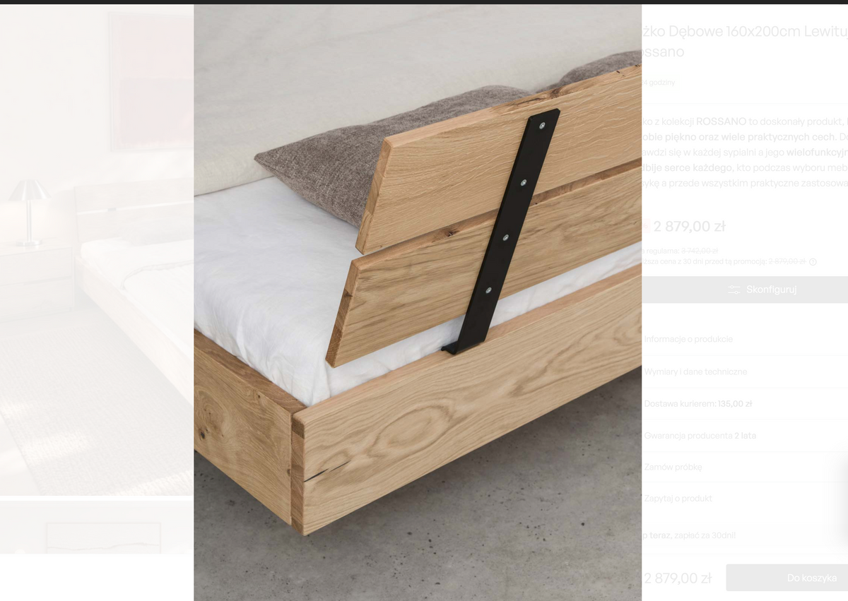 Doppelbett ROSSANO 160x200 – Massivholz Eiche Natur