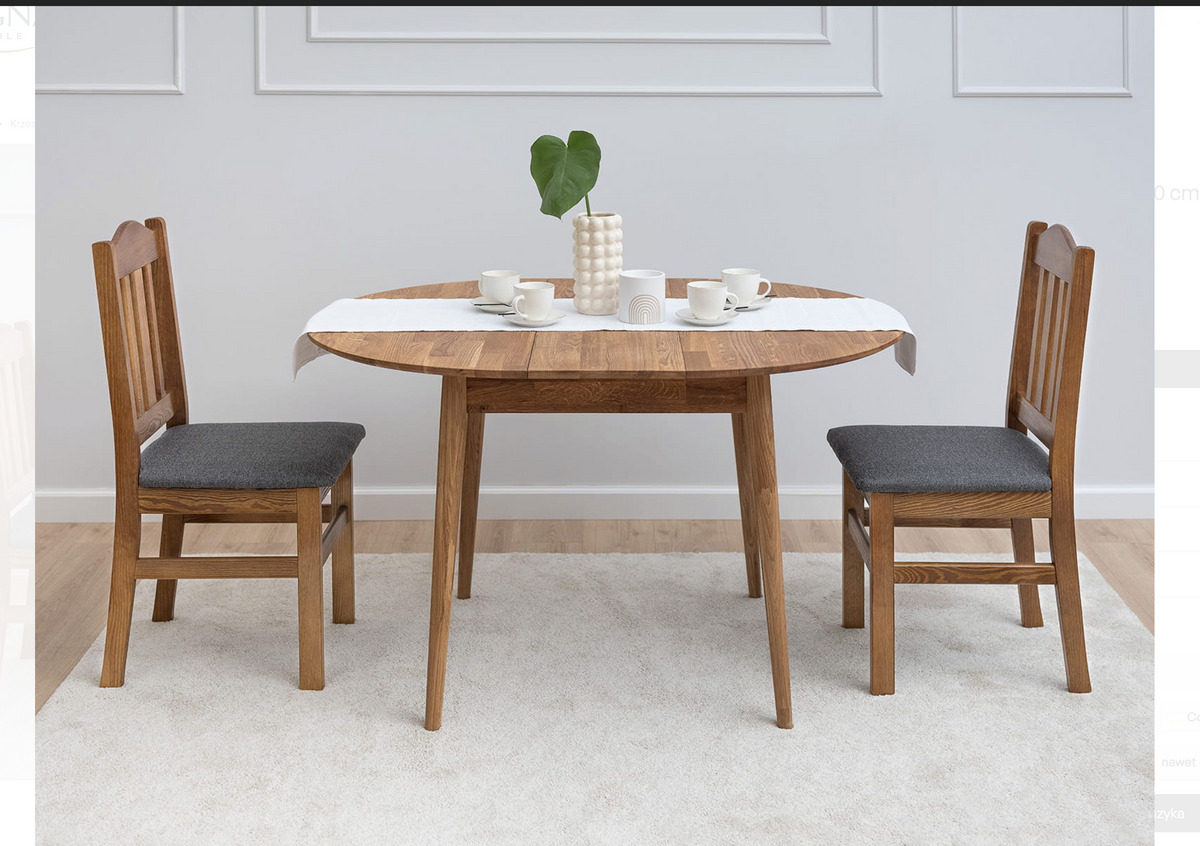 Ausziehbarer Tisch BERGEN – 100 % massives Natureichenholz