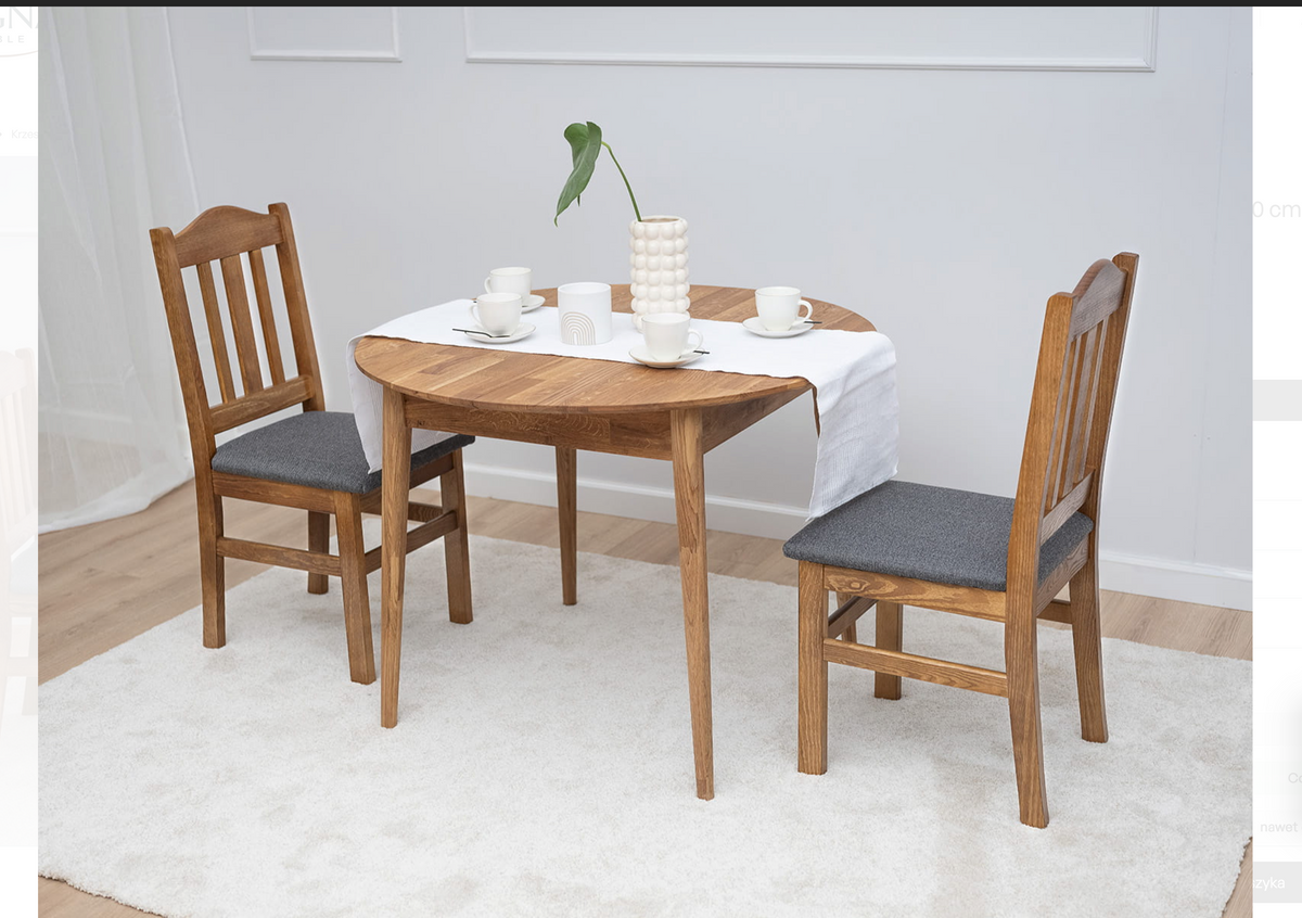 Ausziehbarer Tisch BERGEN – 100 % massives Natureichenholz