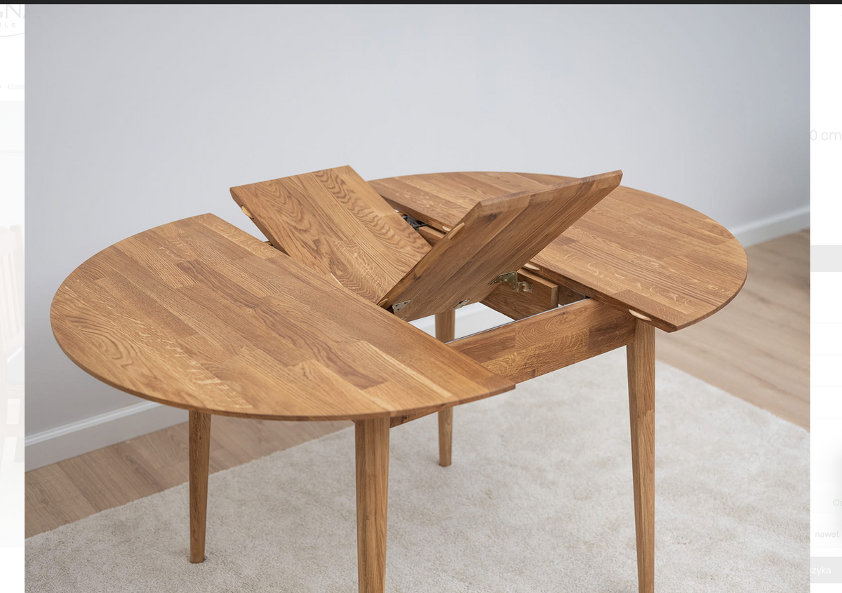 Ausziehbarer Tisch BERGEN – 100 % massives Natureichenholz