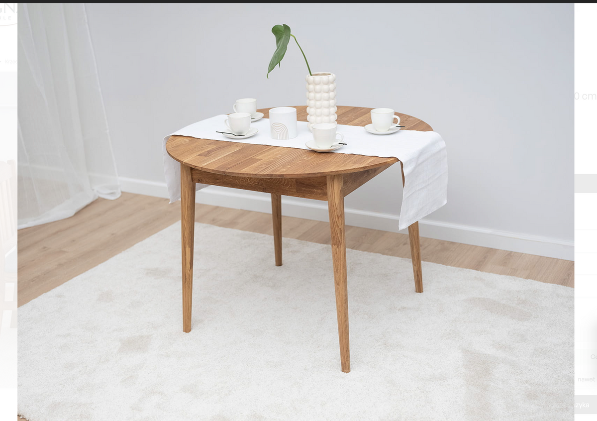 Ausziehbarer Tisch BERGEN – 100 % massives Natureichenholz