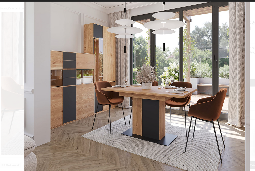 Tavolo Allungabile d'Élite TARANTO – 100% Rovere Massiccio & Vetro Temperato