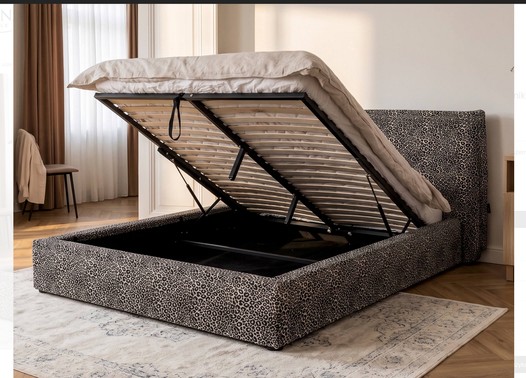 Letto Matrimoniale Contenitore PRO Line 19 – Tessuto Maculato "Wild" 160x200