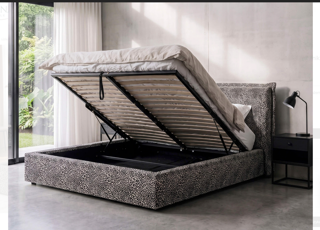 Letto Matrimoniale Contenitore PRO Line 19 – Tessuto Maculato "Wild" 160x200
