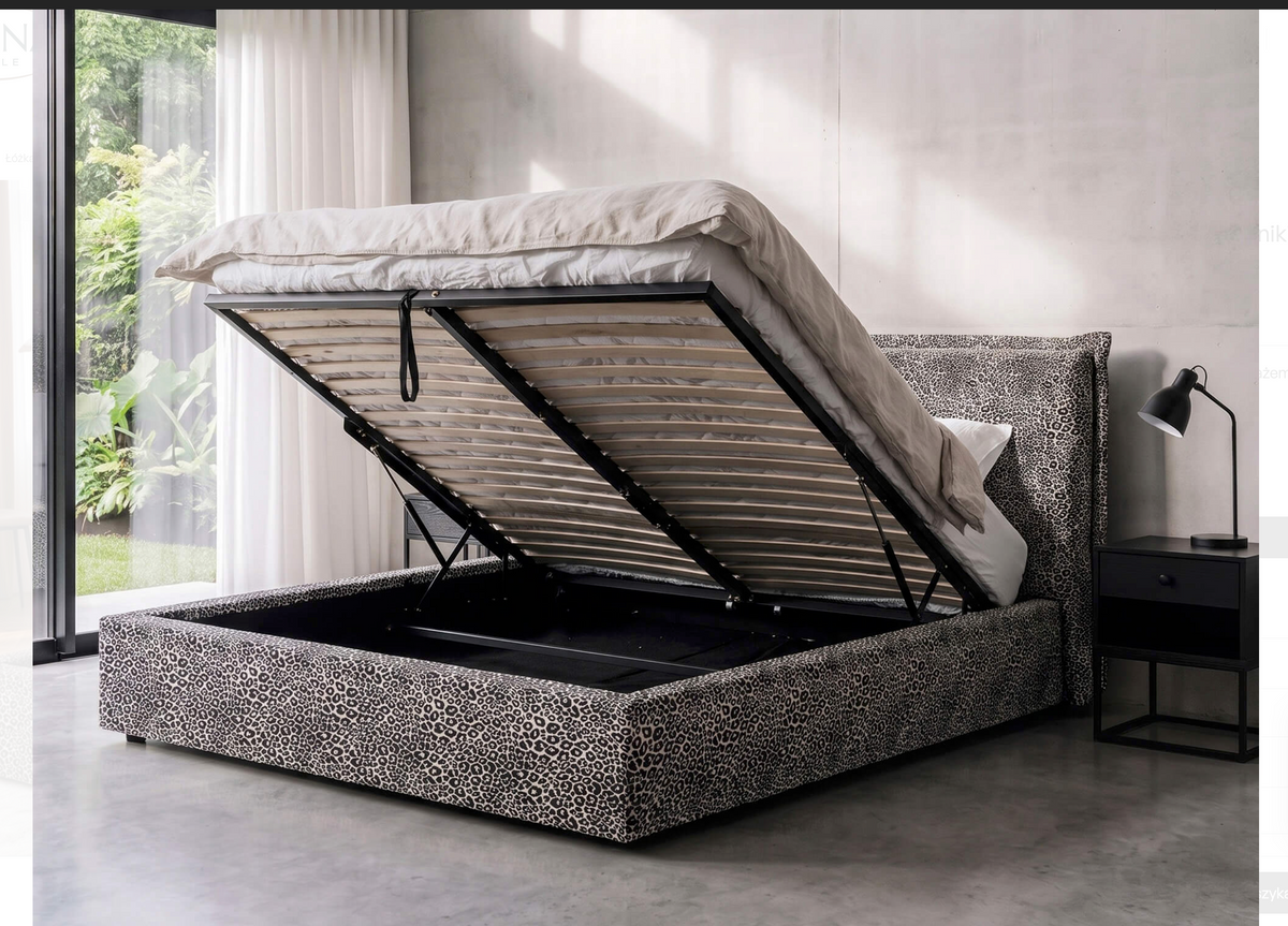Letto Matrimoniale Contenitore PRO Line 19 – Tessuto Maculato "Wild" 160x200